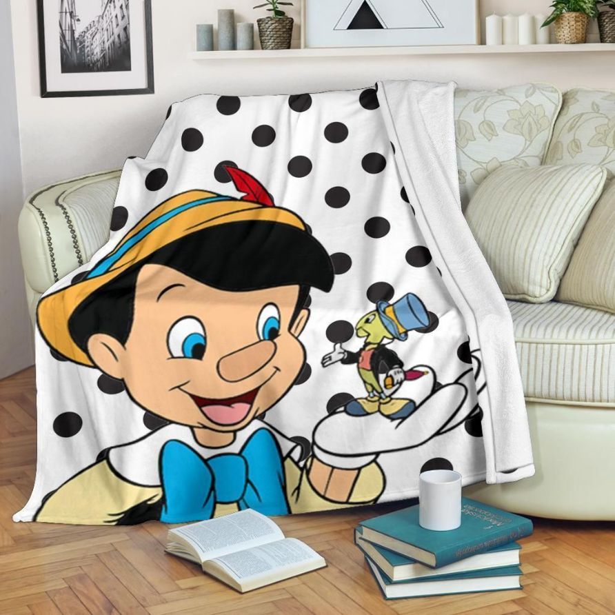 Jiminy Cricket Pinocchio: Quilt Bedding Set with Fleece Blanket for Disney Fans