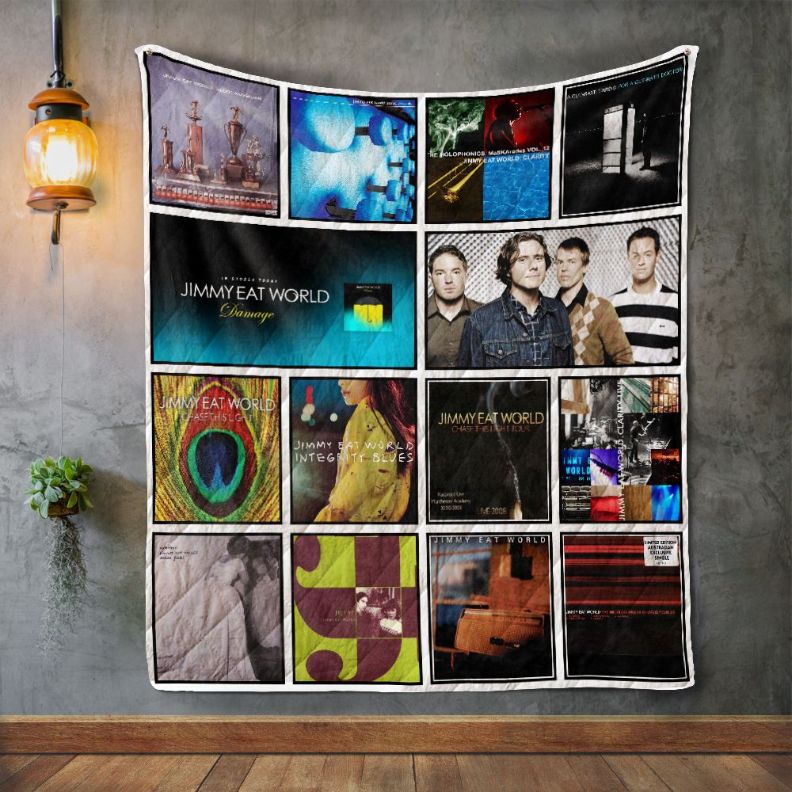 Jimmy Eat World Album Covers Quilt Blanket, Ideal for Music Lovers