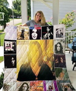 Joan Baez Love Quilt Blanket with Folk Music Theme