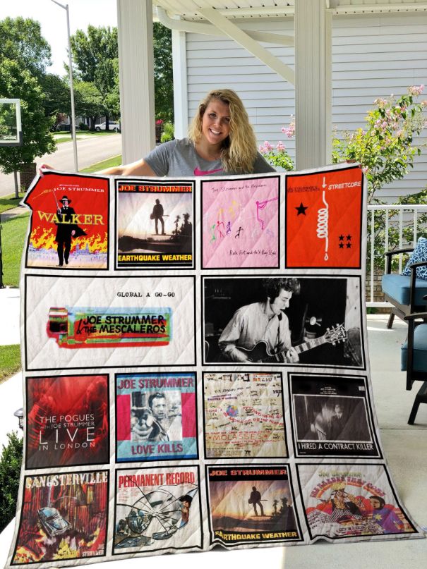 Joe Strummer Collection Quilt Blanket for Music Fans