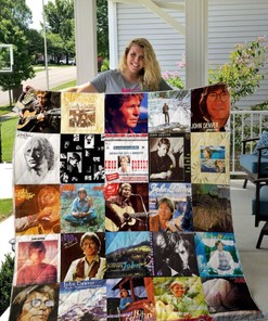 John Denver Singer Songwriter Albums Quilt Blanket, Perfect for Fans of Folk and Country Music