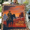 John Wayne Cowboy Vintage Quilt Blanket for Classic Movie Lovers