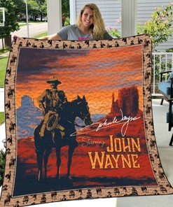 John Wayne Cowboy Vintage Quilt Blanket for Classic Movie Lovers