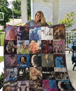 Johnny Winter Albums For Fans Ver Collected Quilt Blanket, Honoring the Blues Guitar Legend
