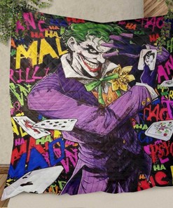 Joker Multi-Colored Cards Christmas Gifts Lover Quilt Blanket,joker Quilt Blanket