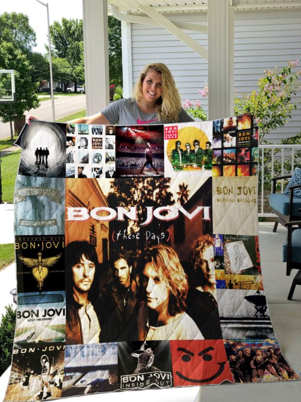 Jon Bon Jovi Band These Days For Fans Ver Collection Quilt Bedding Set with Quilt Blanket, Great Gifts for Fans