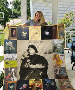 Joni Mitchell Vintage Song Quote Quilt Bedding Set