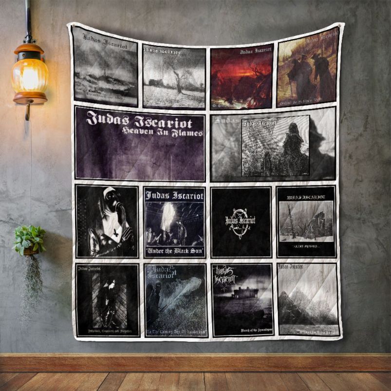 Judas Iscariot Album Covers Quilt Blanket for Fans of Heavy Metal Music