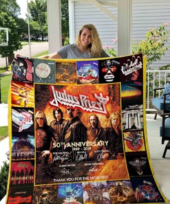 Judas Priest Memories 50th Anniversary Quilt Blanket - A Must-Have for Rock Fans
