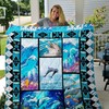 Jumping on the Ocean Dolphin Quilt Blanket - Perfect for Fans of Marine Life and Cozy Bedding
