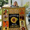 Just A Black Girl Who Loves Sunflowers Quilt Blanket - Ideal Gift for Strong Women of Color