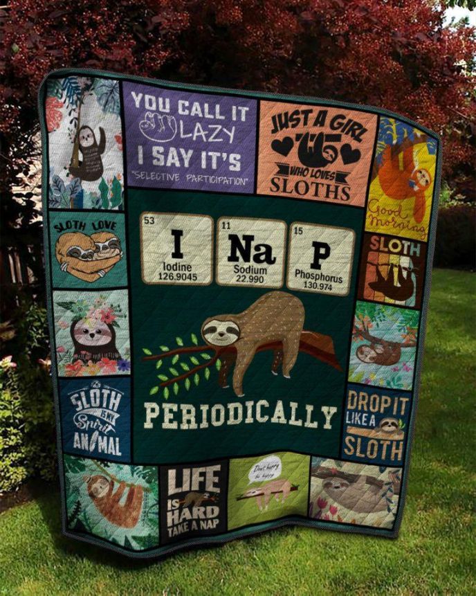 Just A Girl Sloth Quilt Blanket for Sloth Lovers