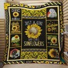 Just A Girl Sunflower Quilt Blanket - Empowering Gift for a Strong Woman