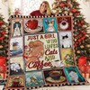 Just A Girl Who Loves Cats And Coffee Quilt Blanket - A Cute and Cozy Quilt Bedding Set for the Coffee
