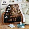 Just A Girl Who Loves Cats Fleece Blanket Bed Set for Teens
