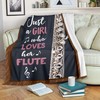 Just A Girl Who Loves Her Flute Flecee Fleece Quilt Bedding Set - Perfect Gift For Musical Talent