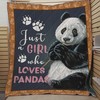 Just A Girl Who Loves Pandas Quilt Blanket for Panda Lovers