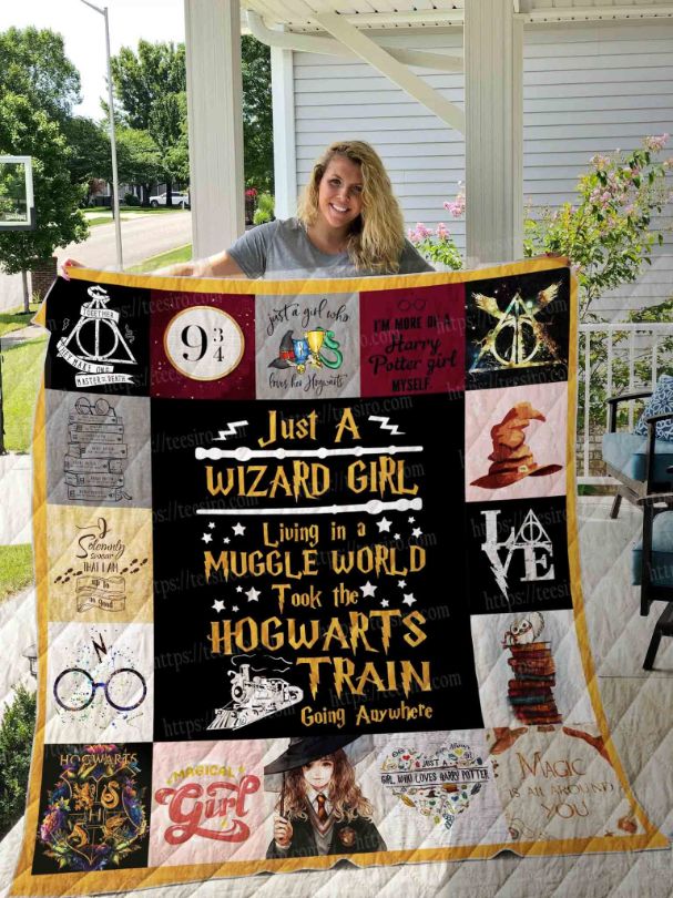 Just A Wizard Girl Living In A Muggle World Harry Potter Girl Collection Quilt Blanket