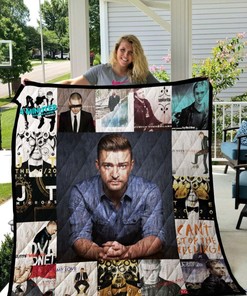 Justin Timberlake Fan Collection Quilt Blanket for Pop Music Fans