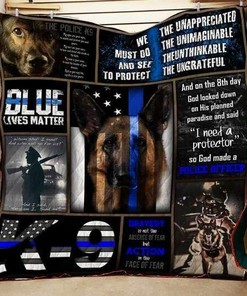 K-9 Police Officer Blue Lives Matter Quilt Bedding Set - Show your support for law enforcement quilt bedding set.