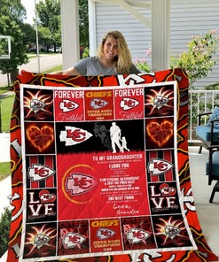 Kansas City Chiefs Fan Quilt Bedding Set for Granddaughter from Grandpa- Family Gift