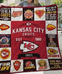 Kansas City Chiefs fans, add this collected collection quilt blanket to your room decor