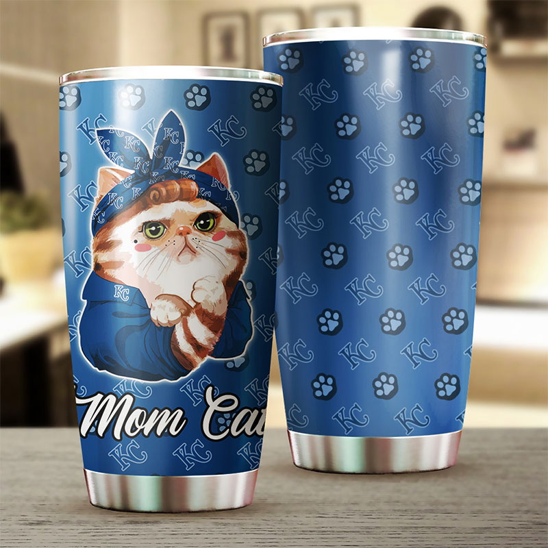 Kansas City Royals Cat Mom MLB Tumbler for Feline Lovers - Image 2