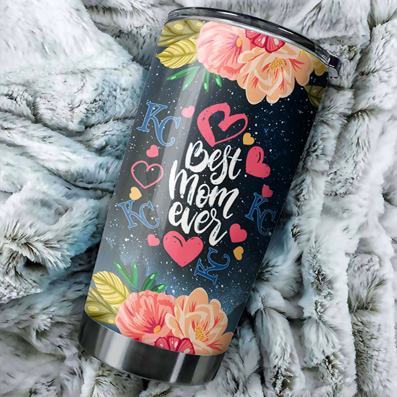 Kansas City Royals MLB Tumbler - Best Mom Ever Flower Edition