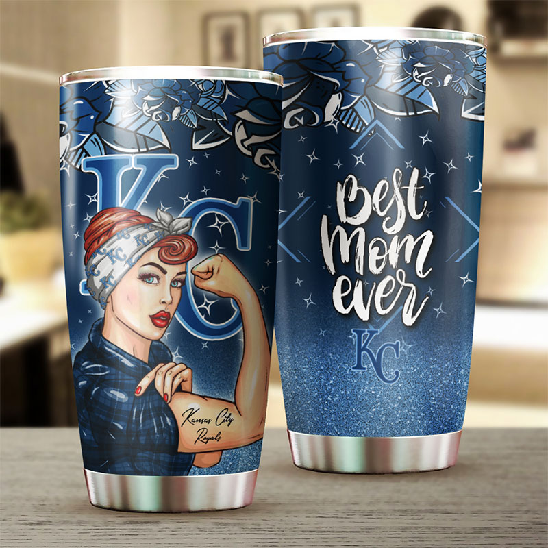 Kansas City Royals MLB Tumbler - Strong Best Mom Ever Personalized Gift for Baseball-loving Moms