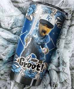 Kansas City Royals MLB Tumbler with I Am Groot quote and personalized design