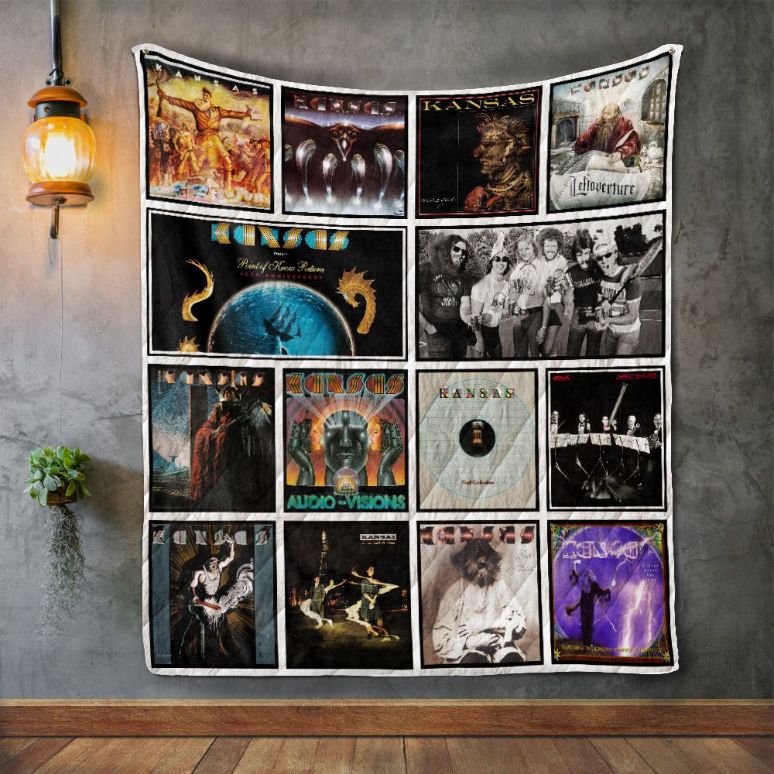Kansas Collected Album Covers Quilt Bedding Set for Music Lovers