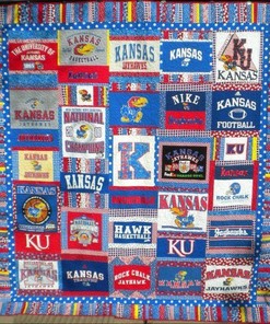 Kansas Jayhawk Quilt Bedding Set - Show off your Jayhawk pride with this Kansas Jayhawk quilt bedding set