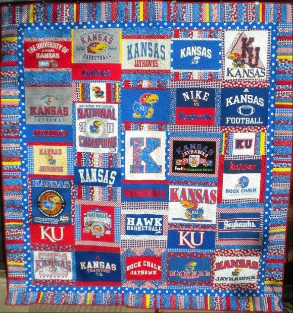 Kansas Jayhawk Quilt Bedding Set - Show off your Jayhawk pride with this Kansas Jayhawk quilt bedding set