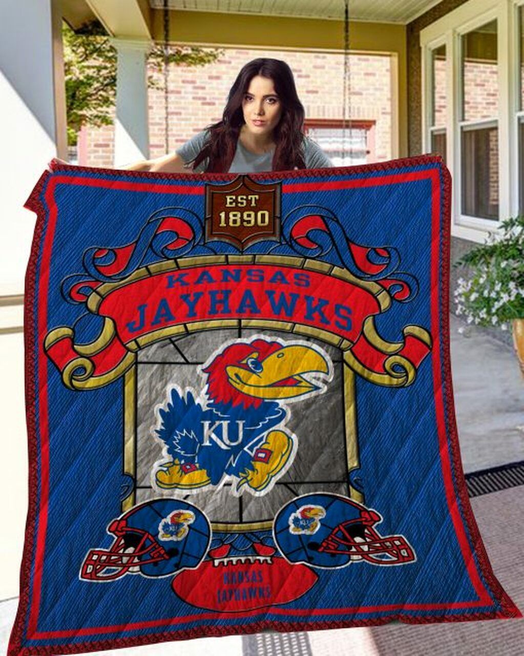 Kansas Jayhawks NCAA Quilt Bedding Set for Fans