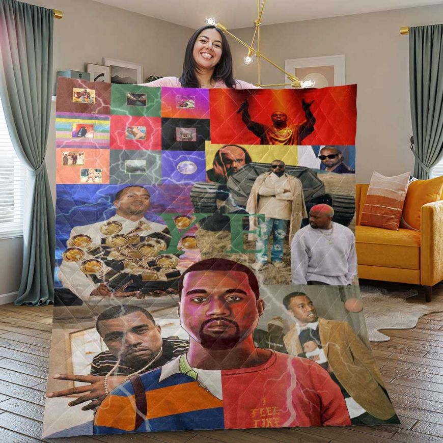 Kanye West Album Collage Duvet Quilt Bedding Set for Music Lovers