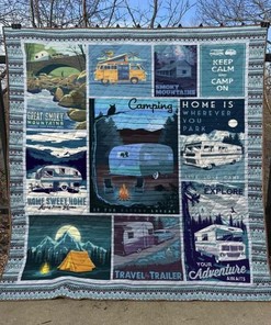Keep Calm And Camp On Quilt Blanket - Camping Lovers Will Enjoy this Keep Calm Quilt Bedding Set