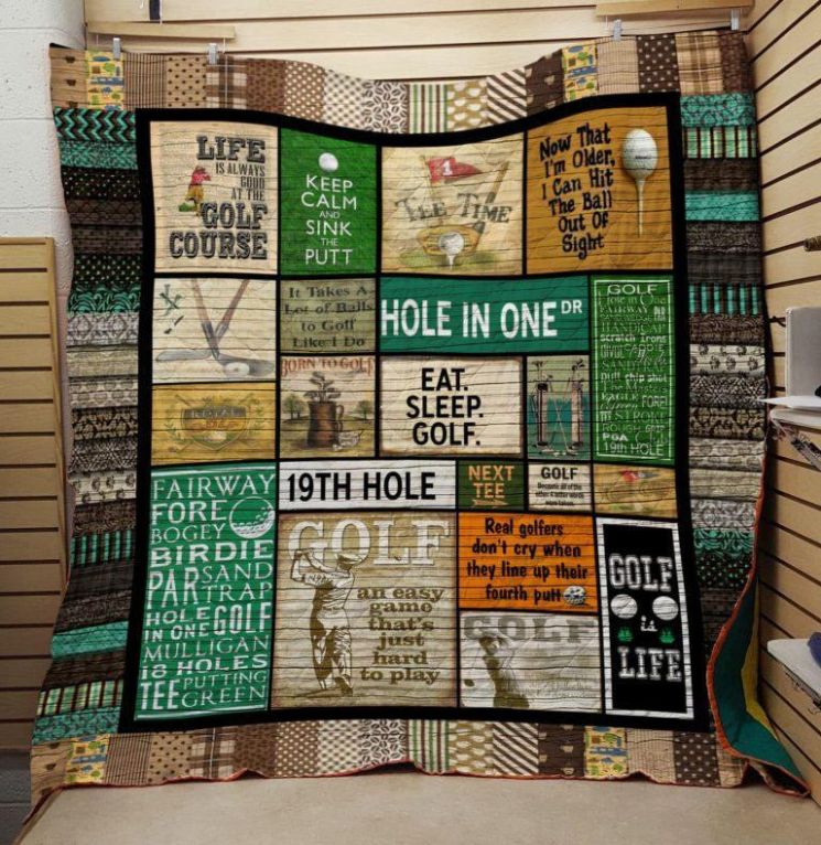 Keep Calm and Golf On Quilt Bedding Set for Golf Lovers
