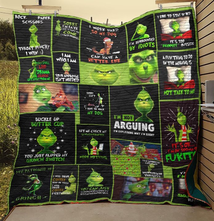 Keep It Green With Grinch 2018 Best Memes Images And Quotes Quilt Blanket