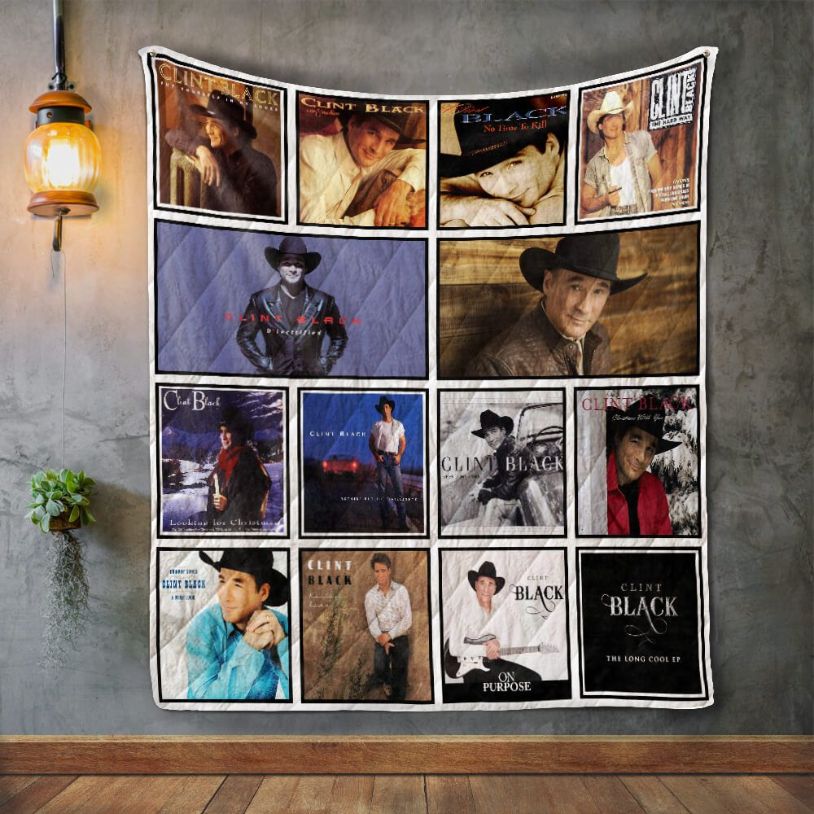 Keep Warm with Clint Black Album Quilt Blanket