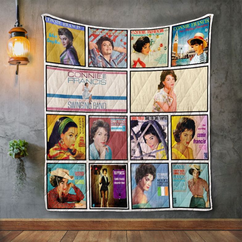 Keep Warm with Connie Francis Album Quilt Blanket