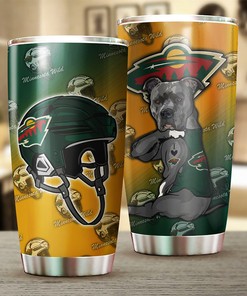 Keep Your Drink Cold with This Funny Dog Minnesota Wild NHL Tumbler