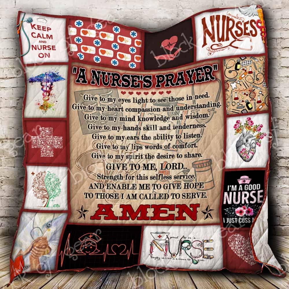 Keep a Nurse's Prayer close with P247 Quilt Bedding Set