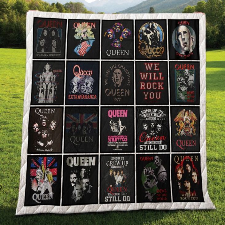 Keep it cute and cozy with this Queen Tshirt Quilt Bedding Set