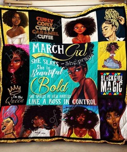 Keep it fun with this March Girl, Black Queen Quilt Thh948-4