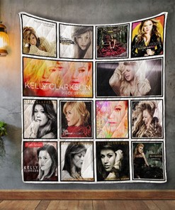 Kelly Clarkson Piece by Piece Album Covers Quilt Blanket - Cozy and Warm Gift for Music Fans