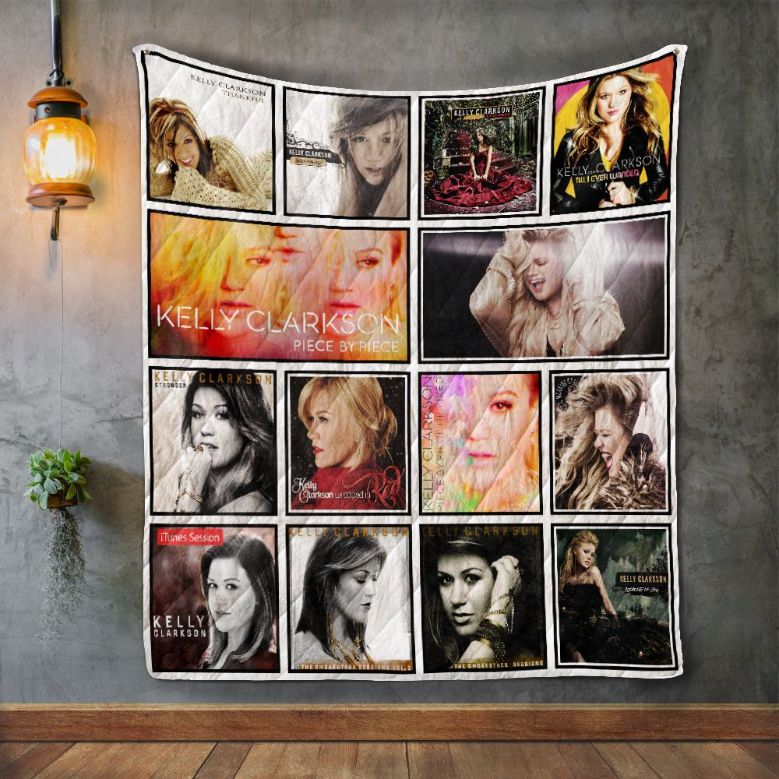Kelly Clarkson Piece by Piece Album Covers Quilt Blanket - Cozy and Warm Gift for Music Fans