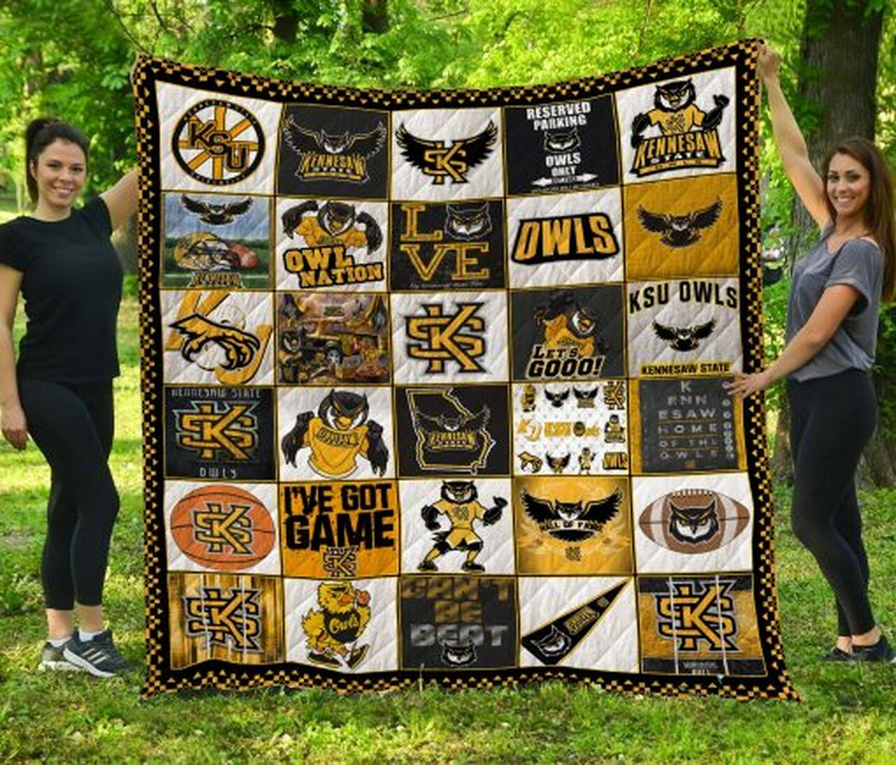 Kennesaw State Owls Collected NCAA Quilt Bedding Set for Owls Fans
