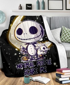 Kid Jack Skellington Fleece Blanket Gift For Fan, Premium Comfy Sofa Throw Blanket Gift