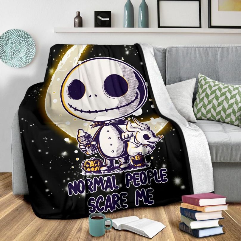 Kid Jack Skellington Fleece Blanket Gift For Fan, Premium Comfy Sofa Throw Blanket Gift