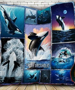 Killer Whale Orcaholic Quilt Blanket for Whale Lovers
